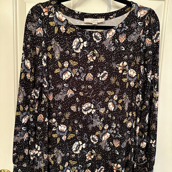 NWT Ann Taylor black floral dress, size small - Picture 3 of 11